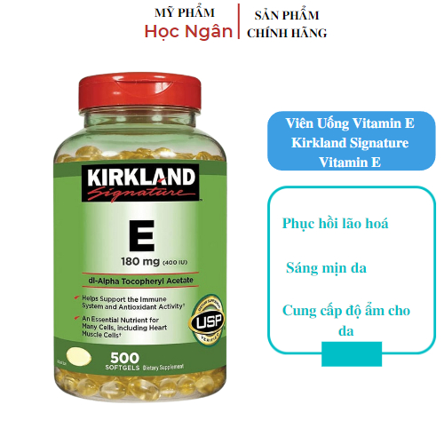 Viên Uống Kirkland Vitamin E, hỗ trợ làm đẹp da và chống lão hoá da hộp 500 viên Myphamhocngan1