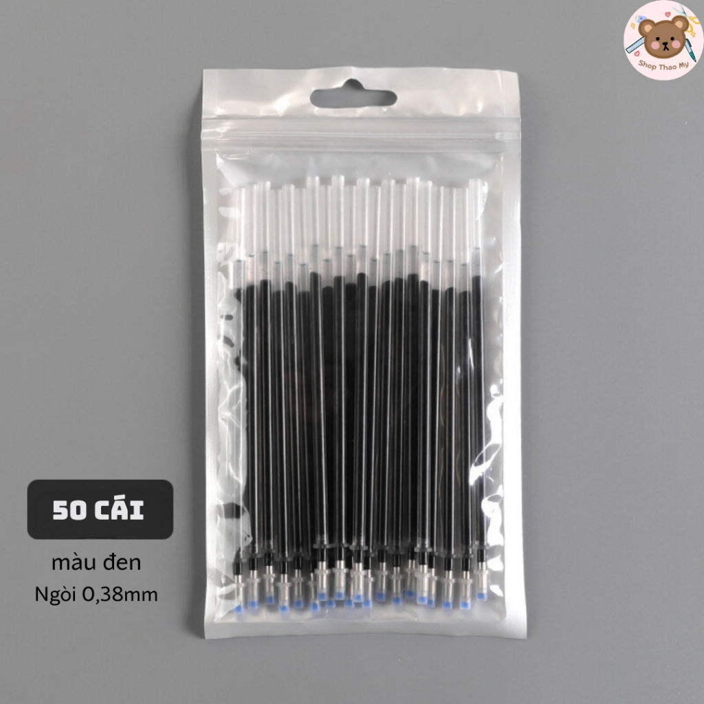 Set 10/20/30/50 Ruột Bút Thay Thế 3 Màu Đen/Xanh/Đỏ 0.5mm Dành Cho Học Sinh / Văn Phòng
