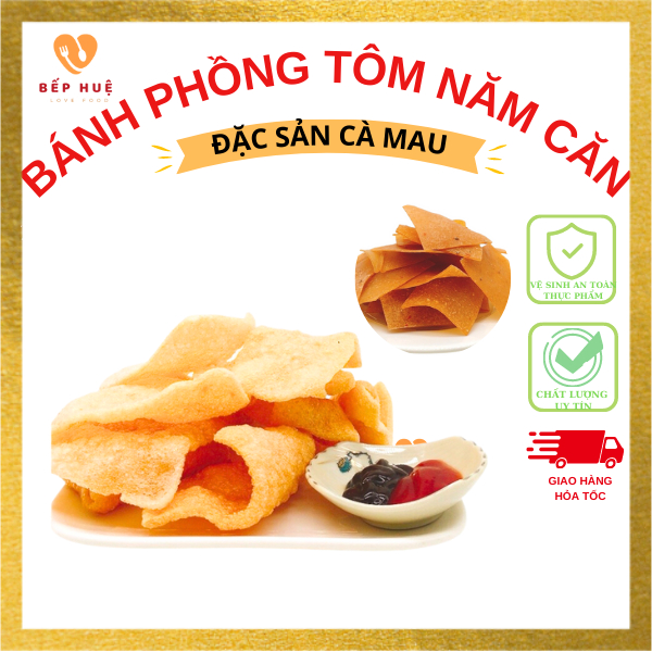 Bánh phồng tôm đặc sản năm căn cà mau bếp huệ nhiều tôm hơn thơm ngon hơn món ăn vặt cho trẻ nhỏ và người lớn đều thích
