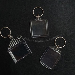 Sỉ 10 khung ảnh móc khóa nhựa trong QNshop Handmade