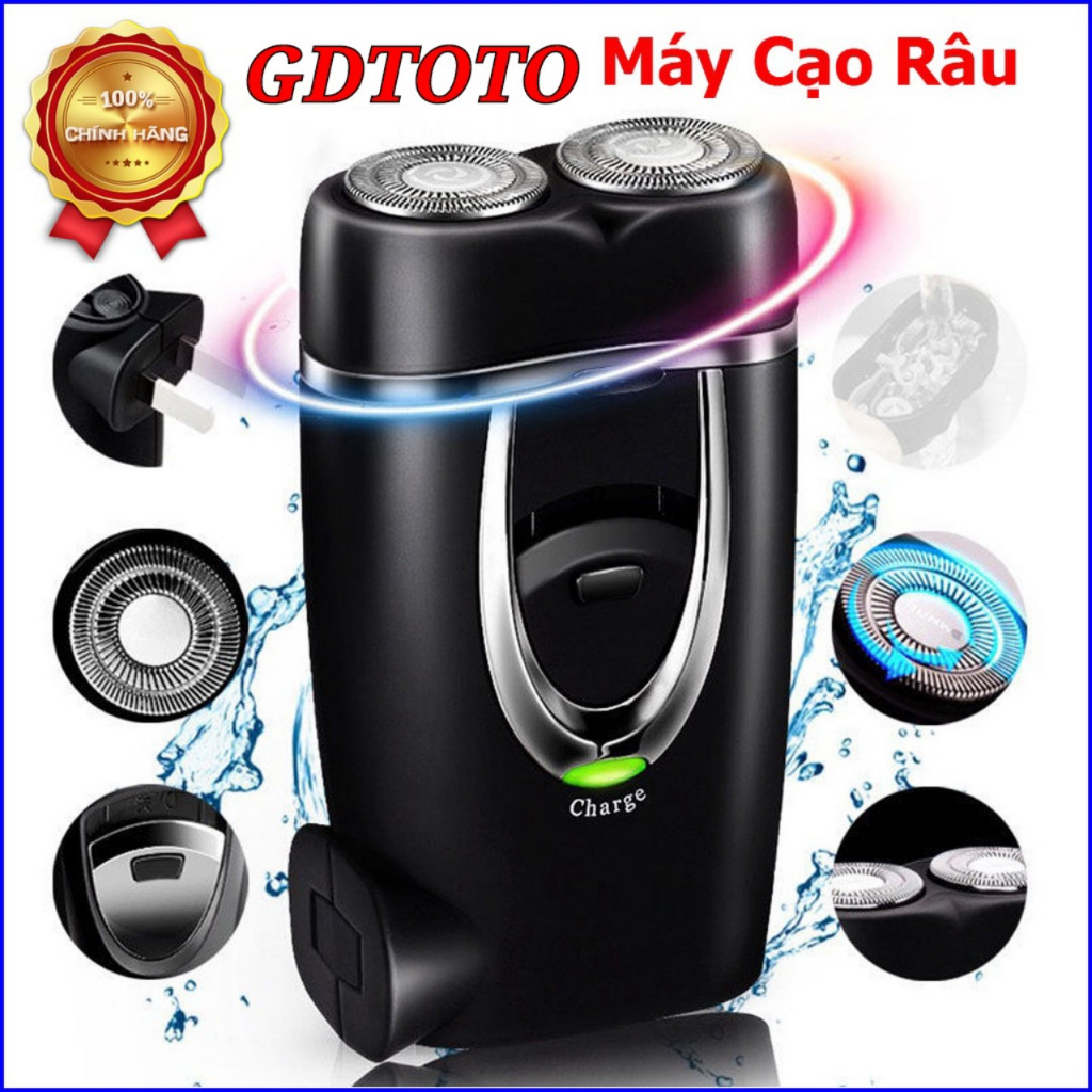 Máy cao râu Poree mini cao cấp 6 lưỡi kép tự mài chống nước đa năng thông minh sạc điện hàng chính hãng