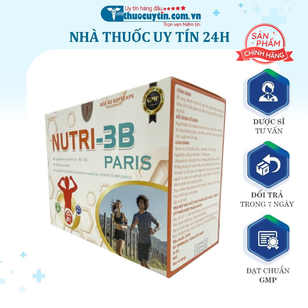 Nutri 3B Paris hộp 60 viên – Bổ sung vitamin nhóm B cho cơ thể