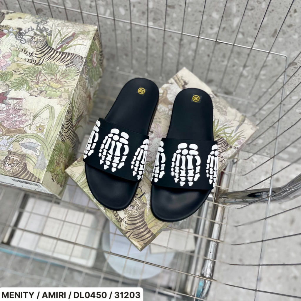 Dép nam Amiri hình xương, Dép quai ngang nam in hình xương 3D - Mẫu mới 2023 Hot