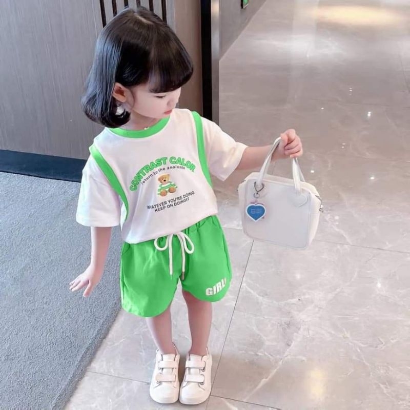 Bộ hiphop cotton chính phẩm size đại bé gái