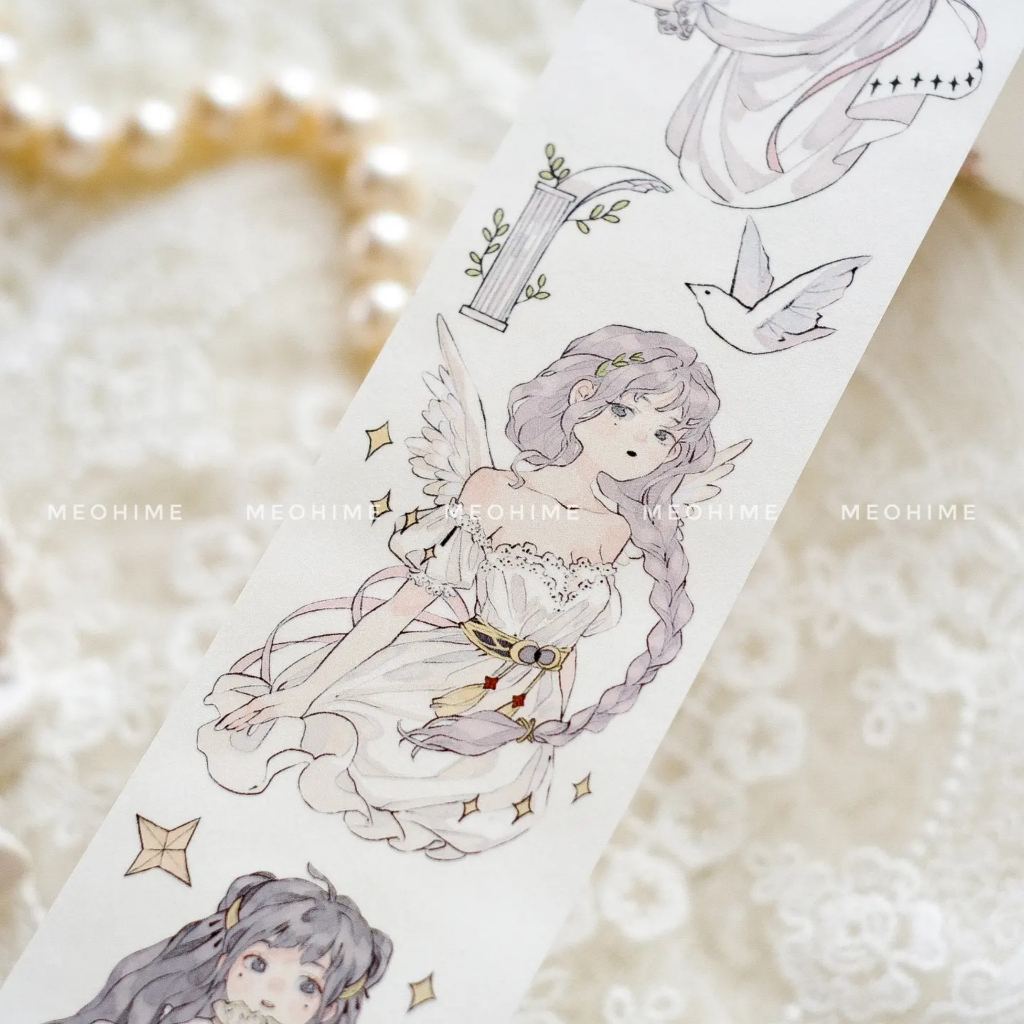 Băng keo Washi tape cô gái Fairy Girl chiết chu kì 79cm | meohime198