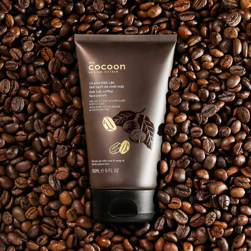 Tẩy da chết cà phê cho da mặt cafe đắk lắk Cocoon Garin cho da mặt sáng mịn đều màu 150ml