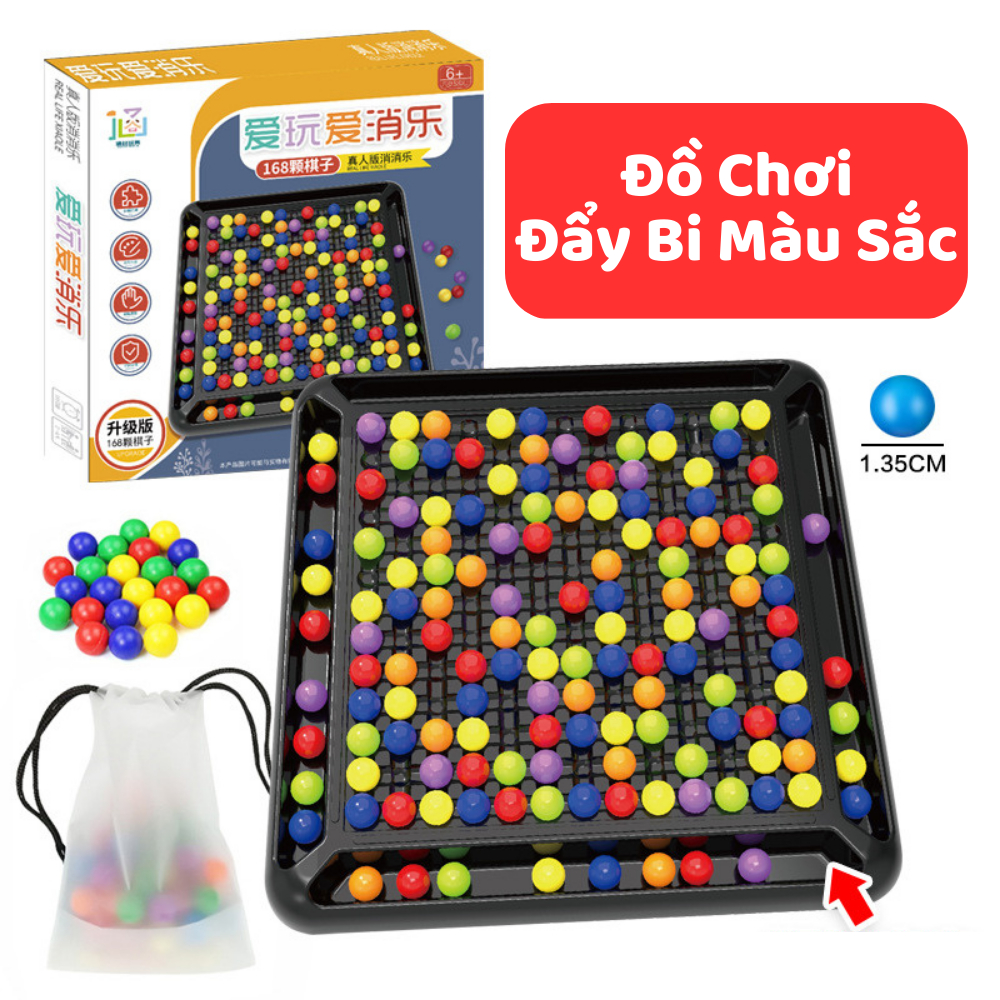 Bộ Trò Chơi tương tác Đội Nhóm boardgame Đẩy Bi sắc màu cầu vồng, Chuông Bấm Để Bàn LUMIDO