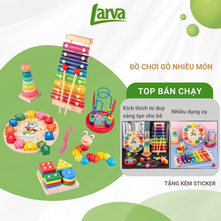 Đồ chơi gỗ thông minh Montessori AIQ Store - Đồ chơi giáo dục phát triển trí tuệ cho bé combo 4 đến 7 món