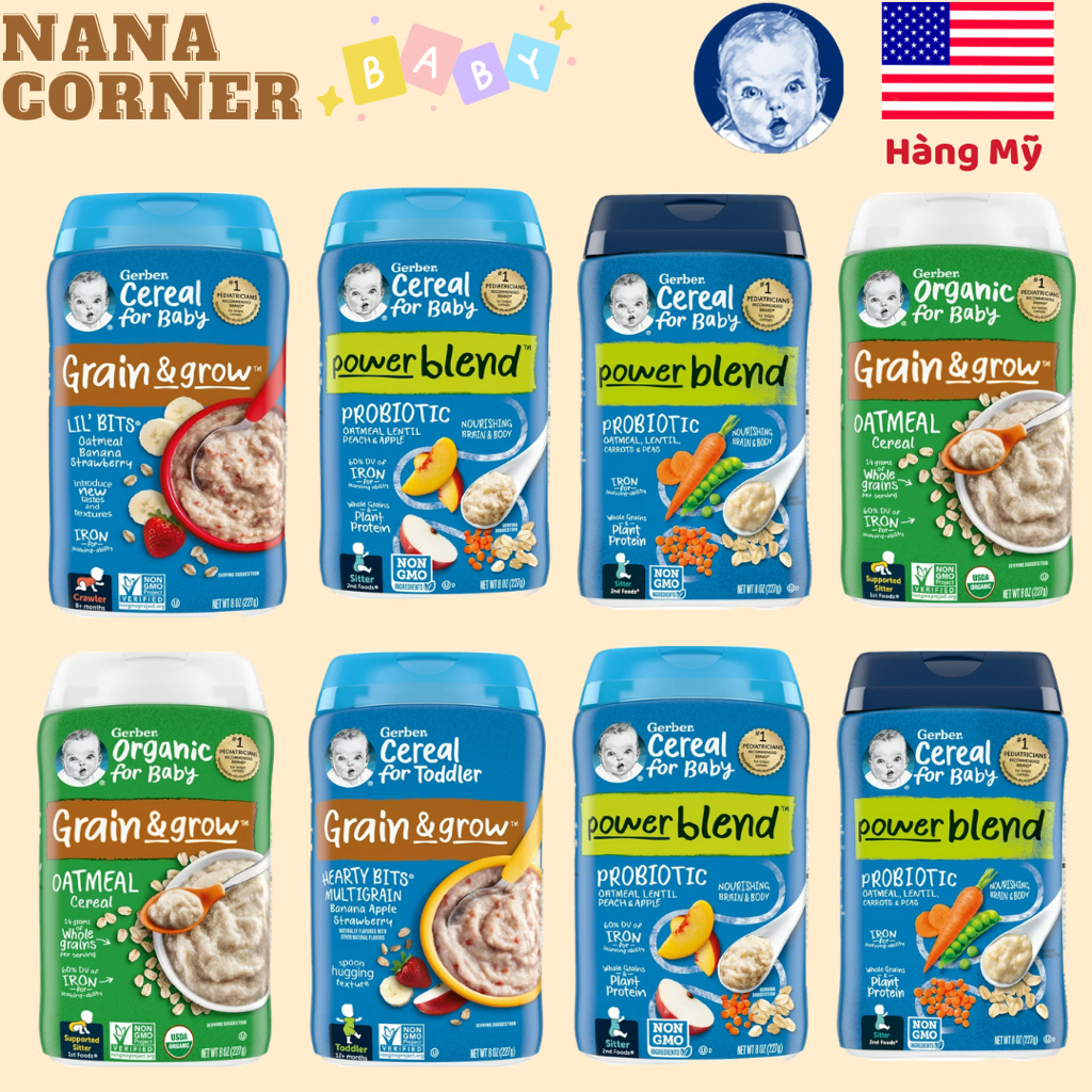 Bột ăn dặm Gerber đủ vị cho bé