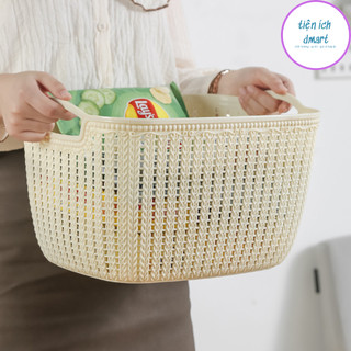 Giỏ đựng đồ đan hoa nhựa Việt Nhật 3 kích cỡ to 3378