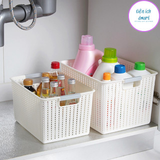 giỏ nhựa đựng đồ vuông góc giỏ nhựa Việt Nhật có quai cầm 2 bên 3415