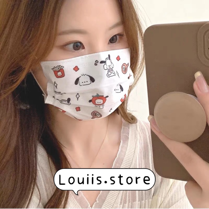 Khẩu trang y tế dễ thương, hoạ tiết hoạt hình gấu người lớn Louiis.store