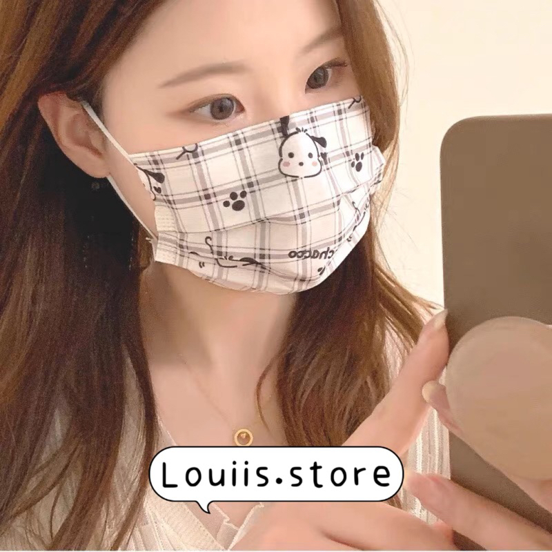Khẩu trang y tế dễ thương, hoạ tiết hoạt hình gấu người lớn Louiis.store