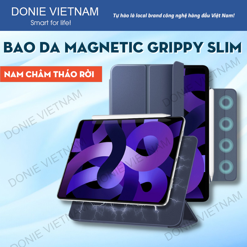Bao Da Ipad Siêu Mỏng Magnetic Grippy Slim Nam Châm Tràn Viền Cho Ipad Pro 11, Gen 10, Pro 12.9 Air 4,5 Mini 6