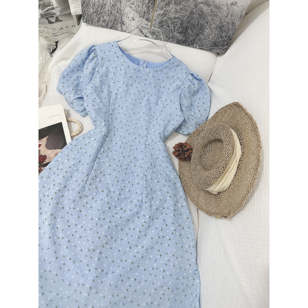 Đầm Hoa Cổ Tròn - M0552