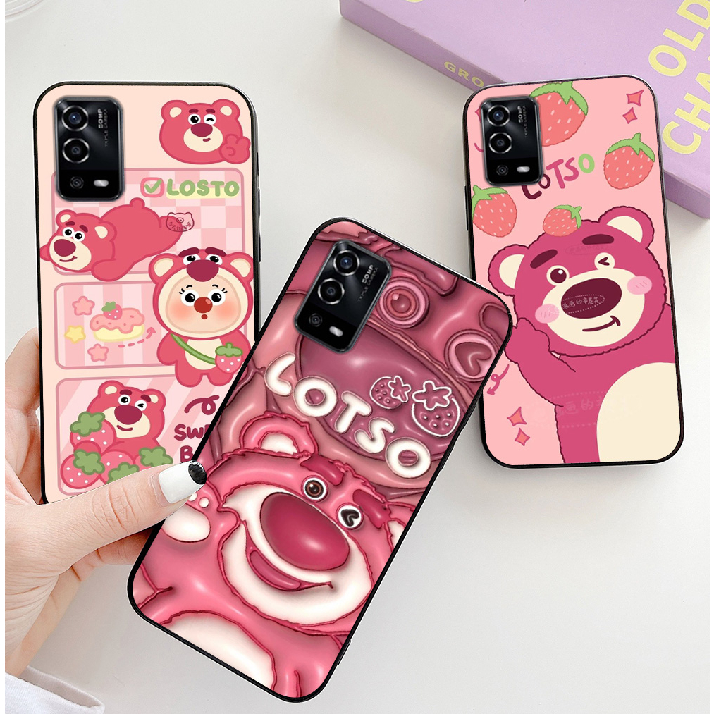 Ốp lưng oppo a55 4g / oppo a55 5g in hình gấu dâu thịnh hành nhất
