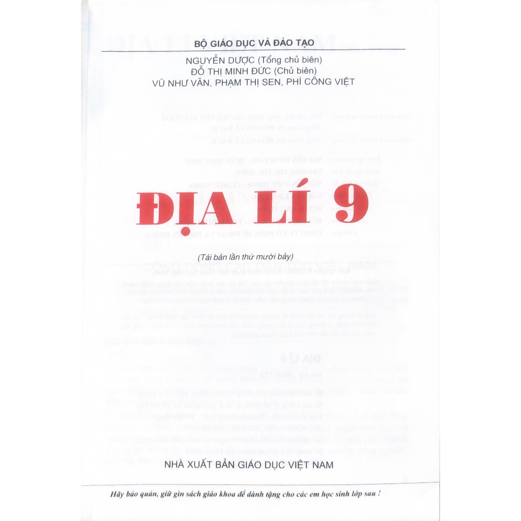 Sách - SGK Địa lí 9  - NXB Giáo dục Việt Nam