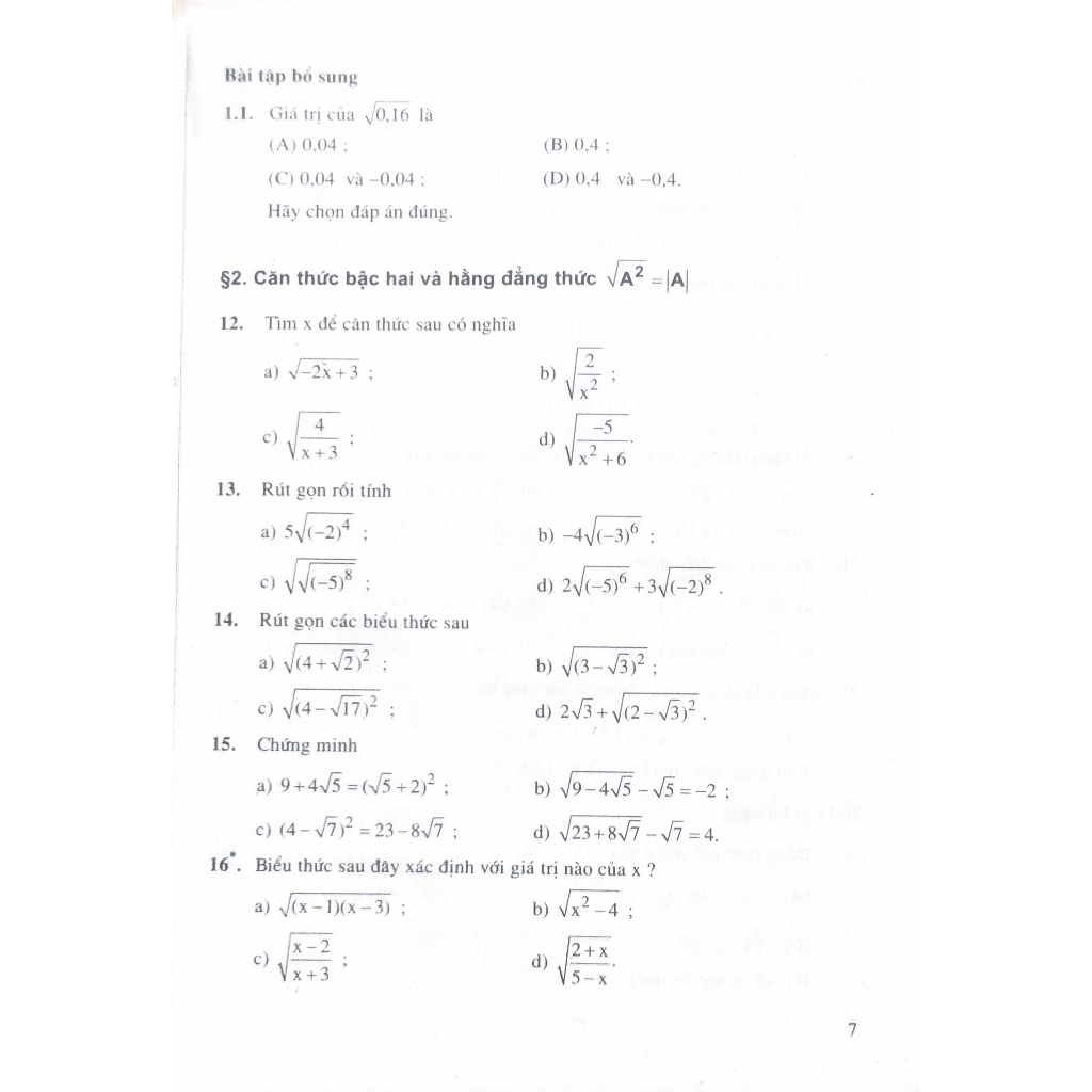 Sách - Bài tập Toán 9  - NXB Giáo dục Việt Nam