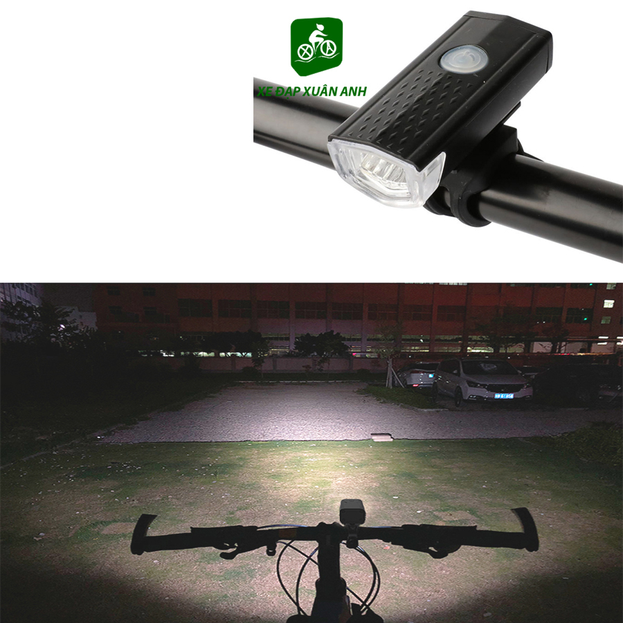 Đèn Chiếu Sáng Xe Đạp Chống Nước Sạc USB