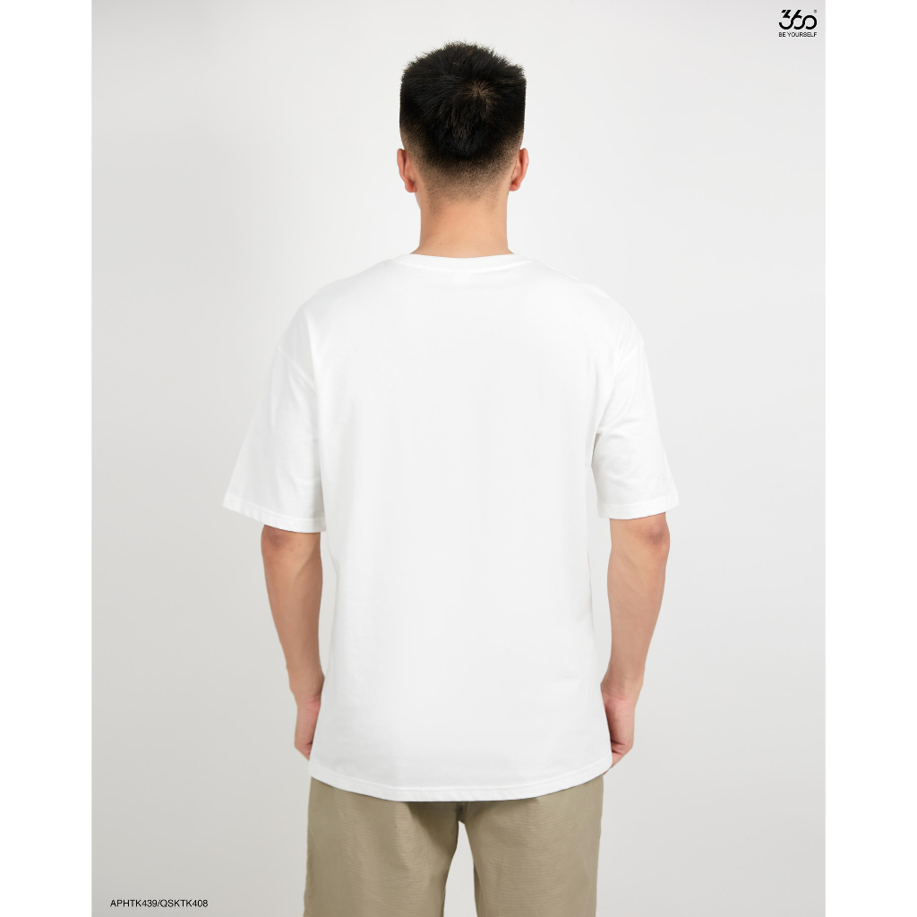 Áo thun nam ngắn tay form rộng in chữ nổi thương hiệu 360 Boutique chất liệu cotton cao cấp - APHTK439