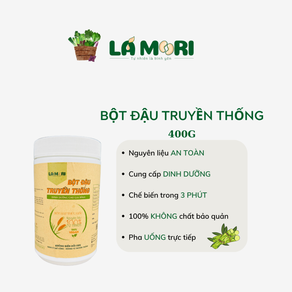 400G Bột đậu Truyền thống thảo mộc nảy mầm cung cấp dinh dưỡng tốt cho sức khỏe uống liền Lá Mori