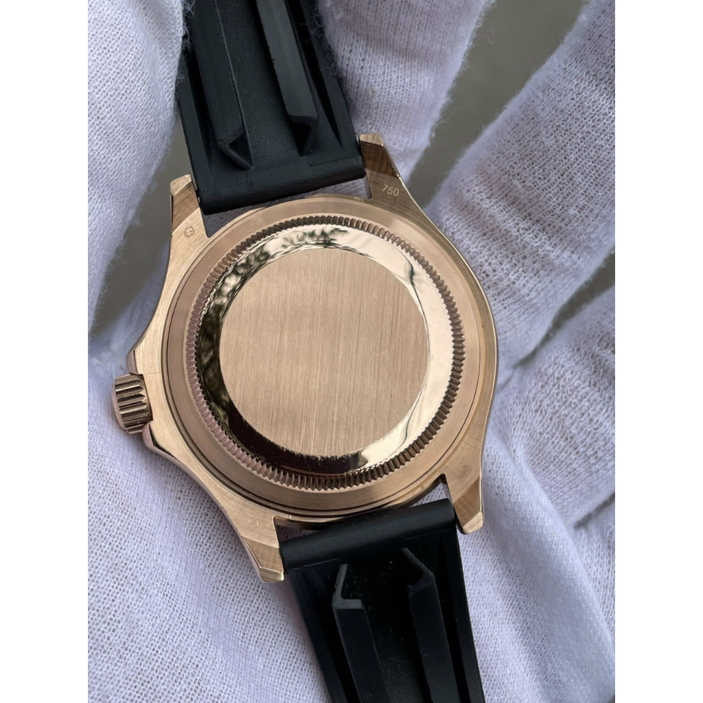 Đồng hồ Nam Rolex tọa độ dây cao su máy nhật dòng cơ Automatic size 40mm đen vỏ vàng hồng