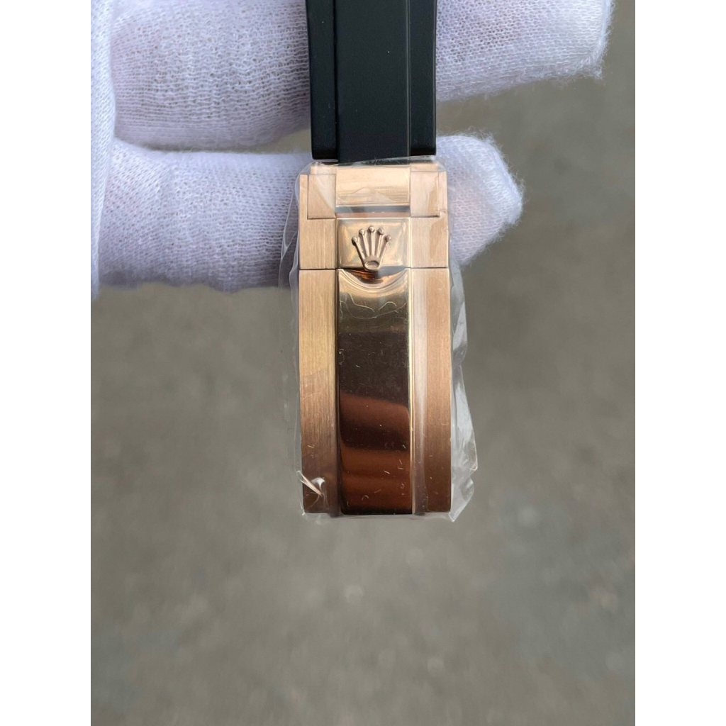 Đồng hồ Nam Rolex tọa độ dây cao su máy nhật dòng cơ Automatic size 40mm đen vỏ vàng hồng