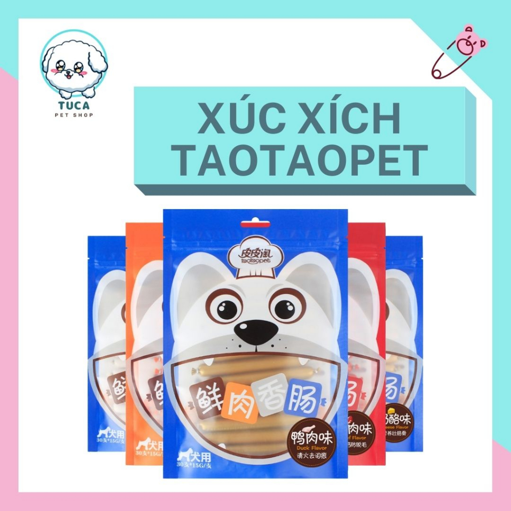 Xúc xích cho chó, mèo xúc xích taotaopets cho chó mèo gói 30 cái bổ sung dinh dưỡng thơm ngon - TUCA PET SHOP