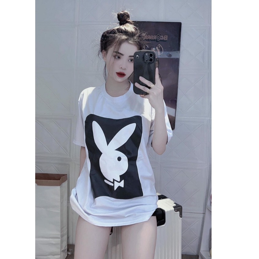 Áo Thun Nam Nữ Unisex In Hình Chú Thỏ , Áo Phông Tay Lỡ Form Rộng 100% Cotton Nocal Brand