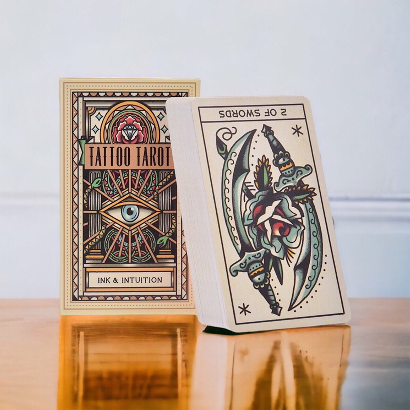Bộ bài Tattoo Tarot Ink & Intuition cards cơ bản 78 lá tặng kèm tờ ý nghĩa tarot cơ bản dành cho người mới bắt đầu
