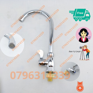 Vòi rửa chén bát xi inox , chén nhựa xi bóng, thân vòi nhựa, củ nhựa, tay nhựa xi Quay 360 độ