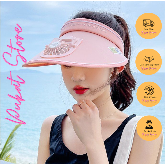 Mũ chống nắng có quạt nữ chống tia UV PM01 bảng màu xinh đẹp