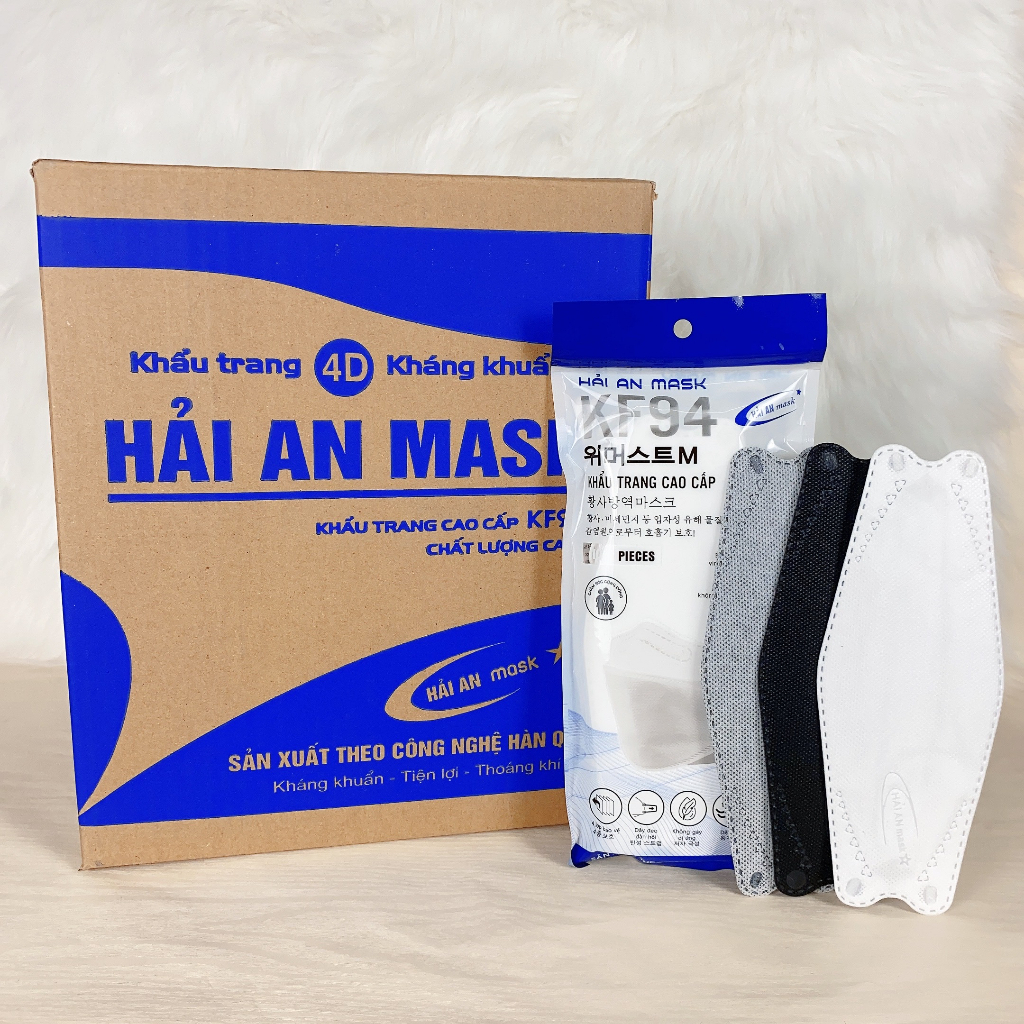 Thùng 300 chiếc khẩu trang kf94 y tế hải an kháng khuẩn lọc bụi mịn