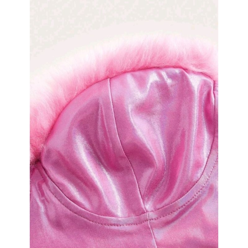 Áo ống/Áo quây croptop phối lông HOLOGRAM lấp lánh kim loại dáng ôm body sexy quyến rũ gợi cảm đi tiệc dành cho nữ 💗