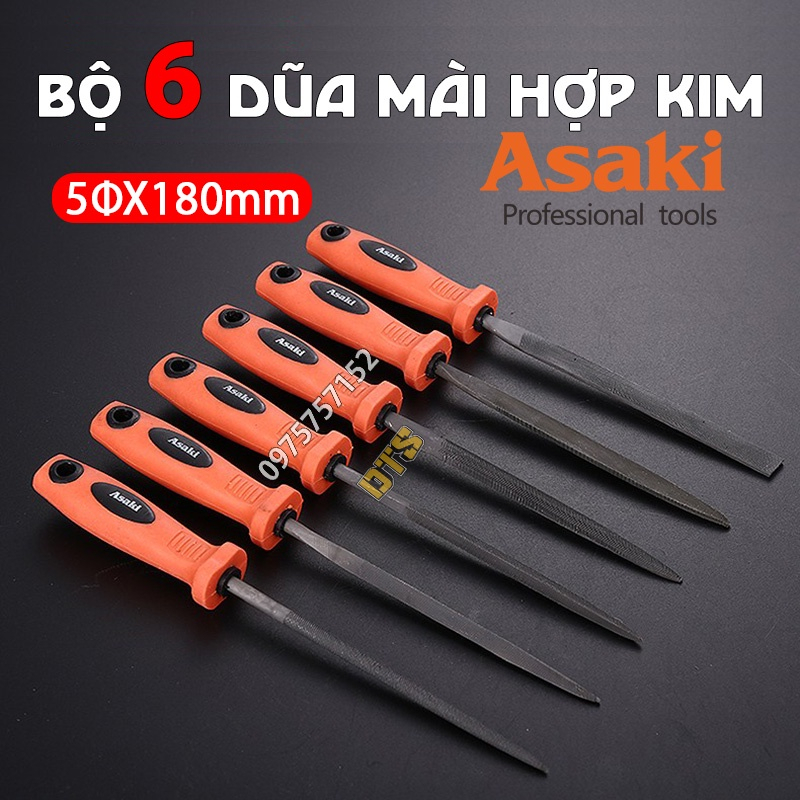 Bộ dũa 6 chi tiết Asaki AK3900 5x180mm
