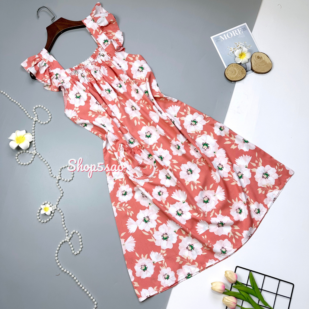 Váy lanh - Đầm tole mặc nhà SHOP5SAO dây bản [CÓ BIGSIZE] (40-82kg) | BigBuy360 - bigbuy360.vn