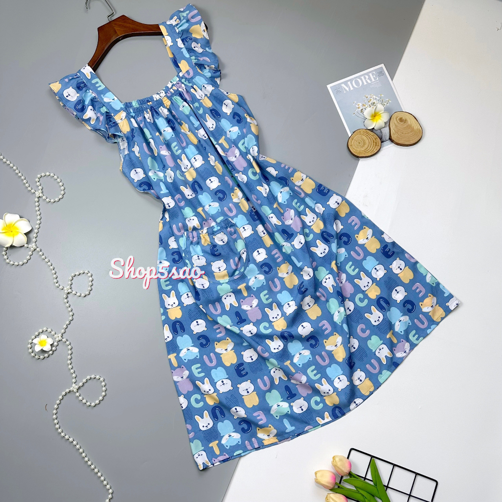 Váy lanh - Đầm tole mặc nhà SHOP5SAO dây bản [CÓ BIGSIZE] (40-82kg) | BigBuy360 - bigbuy360.vn