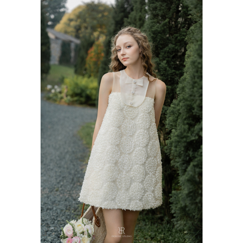 CIEL DRESS - Váy xuông ngắn cách điệu trắng be