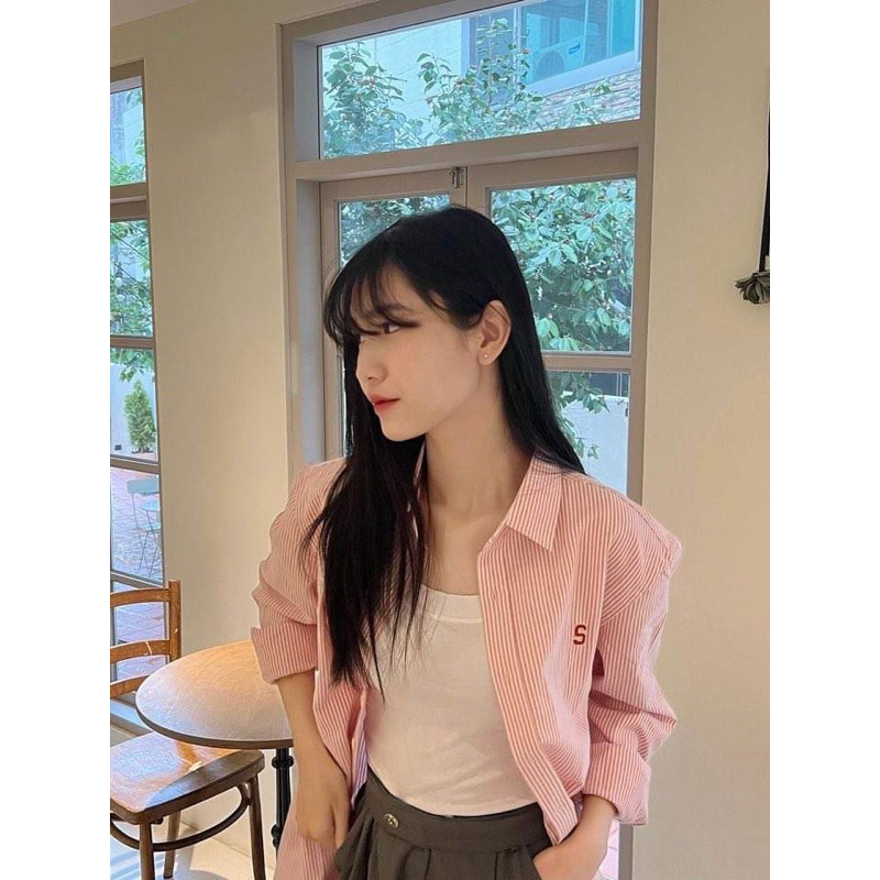 Áo sơ mi Silencestandard Premium Oxford Shirt Logo S thêu/ kẻ đỏ | BigBuy360 - bigbuy360.vn