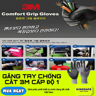 Găng tay bảo hộ chống cắt 3m cấp độ 1, phù hợp cầm nắm, khuân vác, chống trượt, lao động 1 đôi