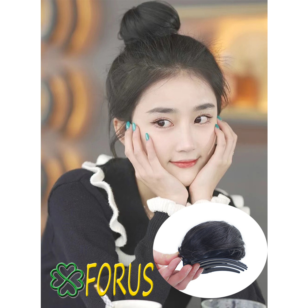 Tóc giả búi tròn củ tỏi Z1 dạng kẹp 😍FREESHIP😍 Búi tóc giả kẹp xược, tóc búi giả nữ Sỉ 35k