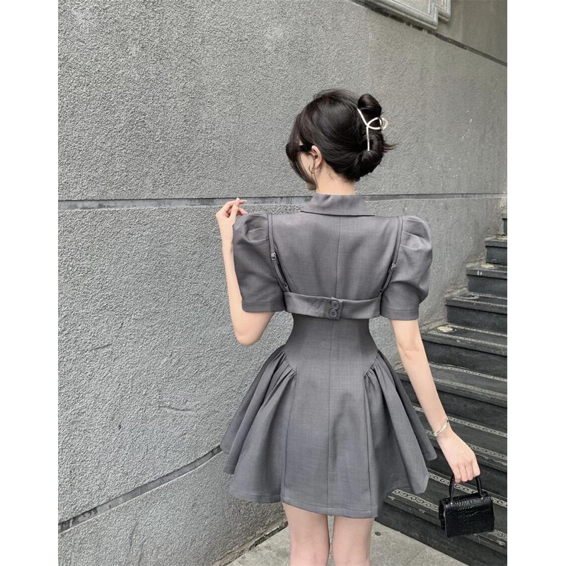 Đầm nữ thiết kế tay phồng chiết eo
