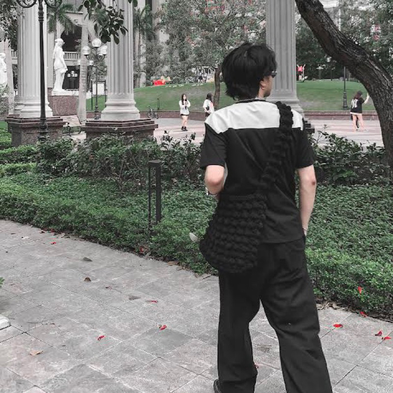 Áo phông phối da local brand unisex form rộng có khoá kéo Jiang Store