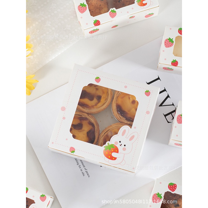 Hộp đựng bánh Tart trứng, Cupcake, bánh mì hình quả dâu