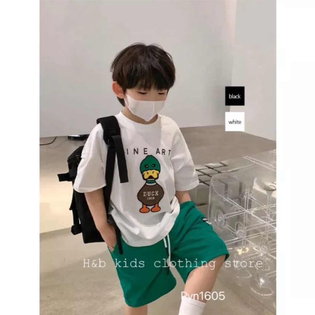 Set bộ cotton màu siêu mát,hoạ tiết Duck bé trai