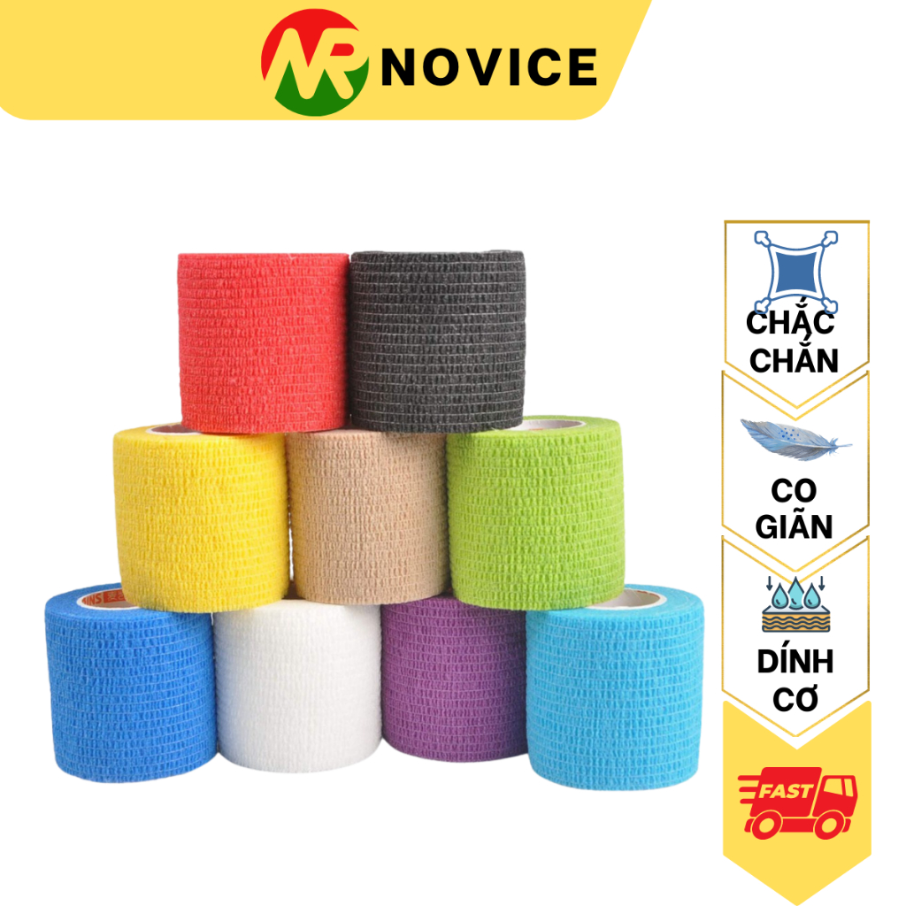 Băng Dán Thể Thao Chuyên Dụng-Chống Chấn Thương NOVICE RUNNING Khổ 5 CM X 4,5 M BDC-68