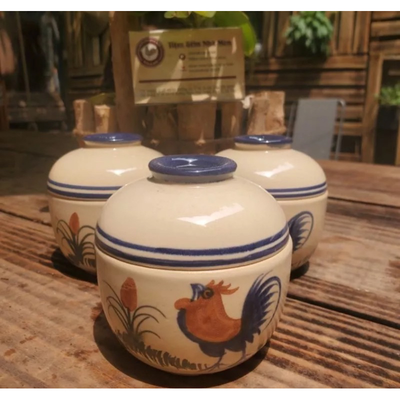 🐓🔥THỐ ĐẤT VẼ GÀ GỐM XƯA🌼 THỐ NHỎ SIZE 9CM👌🐓