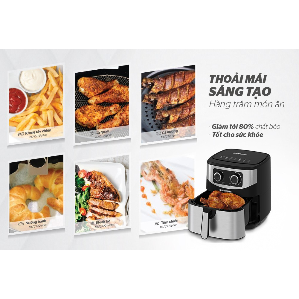 NỒI CHIÊN KHÔNG DẦU 9L SUNHOUSE SHD4035