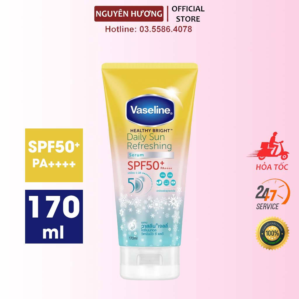 Dưỡng thể Vaseline chống nắng Daily Sun Refreshing SPF50+ Thái Lan 170ml