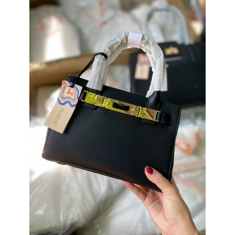 -Túi xách tay công sở  Suzen hand bag--tone đen classic sang trọng